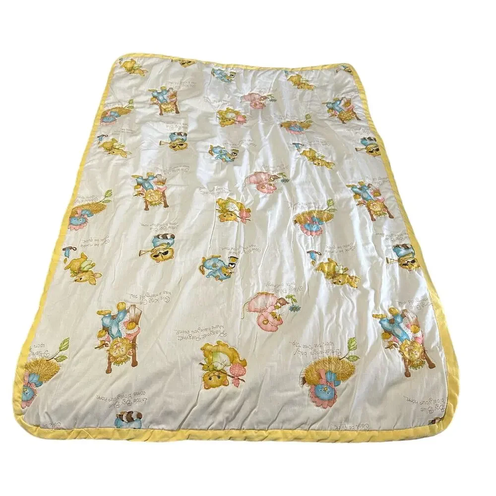 Vintage Baby Crib Quilt Newborn Nursery Rhymes Lightweight Size 32x48